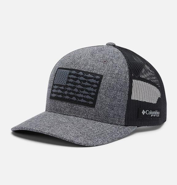 Columbia PFG Mesh Snap Back Hats Grey Black For Men's NZ9716 New Zealand